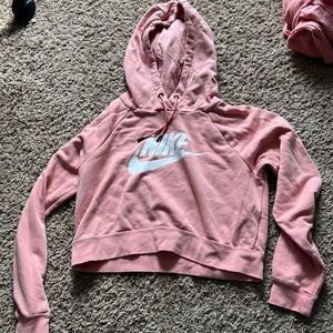 NIKE . Size Small. Pink/peach cropped hoodie
